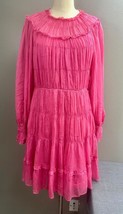 ULLA JOHNSON Pink Emmeline Dress 100% Silk Size 8 - $74.24