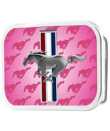 Ford Mustang Pink &amp; Chrome Licensed Belt Buckle - £15.63 GBP