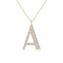 ANGARA Diamond Uppercase Alphabet Letter A-Z Pendant in 14K Yellow Gold (IJI1I2) - £408.05 GBP+