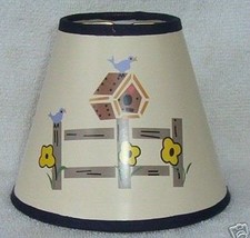 BIRDHOUSE on FENCE Mini Paper Chandelier Lamp Shade - $7.00