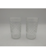 Vintage 2 Anchor Hocking Juice Glass Clear Diamond Pattern Jelly 3.75&quot; - $162.49 MXN