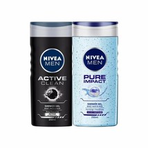 NIVEA Men Shower Gel Comb (Active Clean + Pure Impact) - 250ml (Pack of 2) - £18.92 GBP