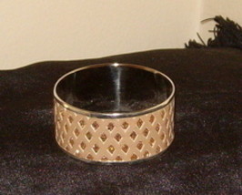 Beautiful Bangle Inlaid Bracelet Beige With Sparkles - $15.99