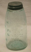 Maltese Cross Blue Mason Brand Glass Canning Jar Ball Zinc Lid 2 Quart P... - £70.05 GBP