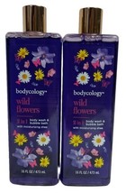 2X  Bodycology Wild Flowers 2 in 1 Body Wash Bubble Bath 16 Oz. Each  - £15.69 GBP