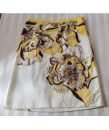 NWT Ann Taylor Loft Brown Yellow White Retro Floral Pencil Skirt Misses ... - £19.75 GBP