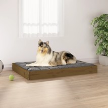 Dog Bed Honey Brown Solid Pine Wood 36.0 x 25.2 x 3.5 in Simple - $134.49