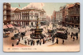 Piccadilly Circus Londra Inghilterra Regno Unito Bus Edifici Carspostcard L12 - £8.13 GBP