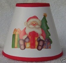 SANTA w/PRESENT Holiday Multi Color Mini Paper Chandelier Lamp Shade any... - $7.00