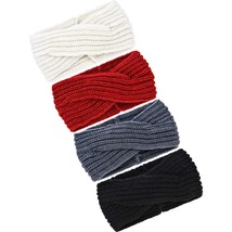 4 Pieces Winter Chunky Knit Headbands Braided Knitted Head Band Ear Warmer Croch - £12.64 GBP