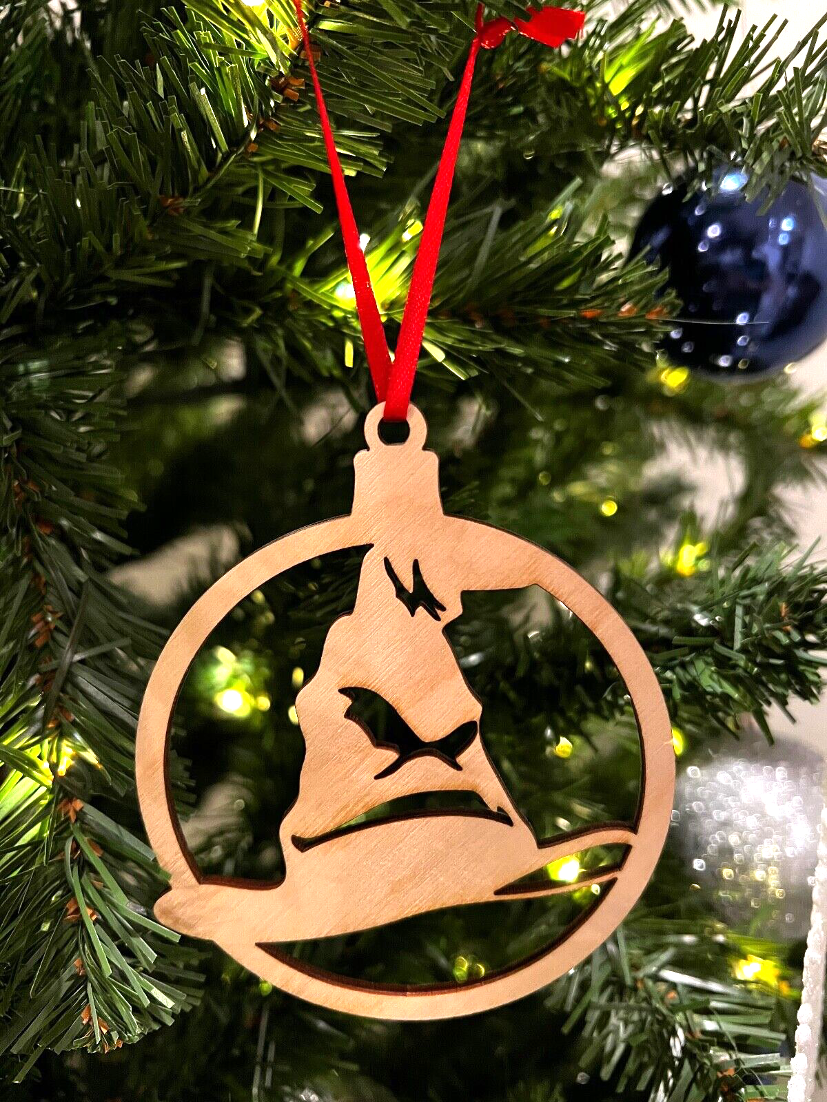 Magic Hat Wooden Christmas ornament, New Year Snowball, Holiday gift - $9.49