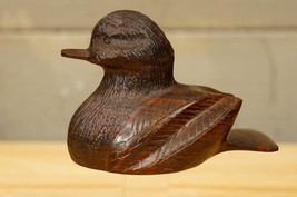 MCM Mid Century Modern Ironwood Carved Baby Duck Wood Sculpture Abraham AG - £27.92 GBP