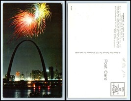 MISSOURI Postcard - St. Louis, Riverfront, Gateway Arch, July 4th Fireworks F18 - £3.69 GBP