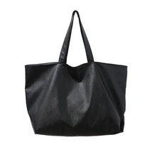 Black Color Oversized Tote Bags for Women 2021 Lightweight Big Capacity Soft Lea - £138.24 GBP