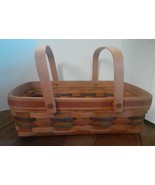 1991 Longaberger Medium Chore Basket Multicolor 2 handle easter useful - $749.88 MXN