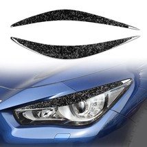 2xFor 2014-2020 INFINITI Q50 Real Forged  Headlight Eyelid Trim Cover Eyebrows C - £90.58 GBP
