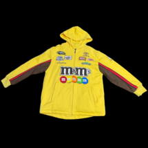 Kyle Busch Hoodie #18 CHASE Joe Gibbs Racing Mens Large Yellow Brown M &amp; M - £39.75 GBP