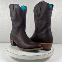 NEW Lane PLAIN JANE Brown Short Cowboy Boots Sz 10 Western Ankle Leather Zipper - £147.77 GBP