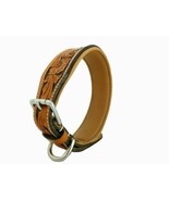 Shwaan Leather Dog Collar Genuine Tooled Floral Pattern All breed Christ... - $39.59+