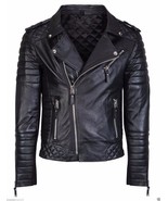 Men’s Slim Fit Stylish Kay Michael’s Diamond Quilted Black Leather Jacket - $119.99