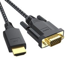 Hdmi To Vga Cable 3Ft, Hdmi-To-Vga Male To Male Active Converter Connector Cord  - £11.84 GBP