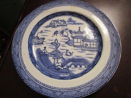 Ashworth England Blue Transfer Ware Canton Plate 10 1/2&quot; - £35.14 GBP