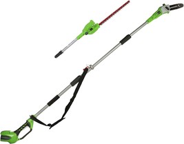 Greenworks 40V 8.5 Inch Cordless Pole Saw With Hedge Trimmer, Tool Only - $194.98