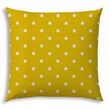 20&quot; X 20&quot; White And Yellow Blown Seam Polka Dots Throw Indoor Outdoor Pillow - £70.26 GBP
