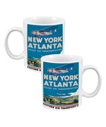 2 X BRAND NEW Smithsonian Vintage Travel 12 oz Mug - New York Atlanta - $28.70