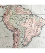 1879 Map Of South America Brazil Victorian Geography 1st Edition DWAA9 - $111.53 CAD