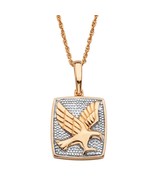 EAGLE 18K GOLD OVER STERLING SILVER DIAMOND ACCENT  PENDANT CHARM NECKLACE - £158.48 GBP