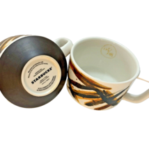 2 STARBUCKS Coffee Mugs Stacking Into the Fire CERAMIC 12 oz Brown D Handle - $20.85