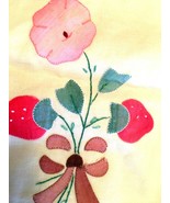 Vintage Quilt Embroidered Kitchen Bag Sack 7.5 X 13.5 Linen SKU 064-26 - $130.97 MXN