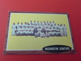 1962 Topps # 206 Washington Senators Team Near Mint !! - £55.29 GBP