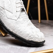 Kratos Genuine caiman Crocodile Fashion Sneaker White image 9