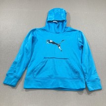 Puma Blue Hoody Sweatshirt Youth 7 Small Kids Boys - £10.59 GBP
