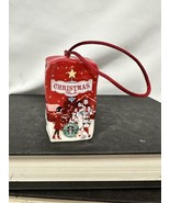 Starbucks Red Bag Xmas Blend Coffee Ceramic Ornament 2007 Carolers Famil... - $9.49
