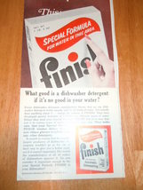 Vintage Finish Dishwasher Detergent Print Magazine Advertisement 1966 - £3.94 GBP