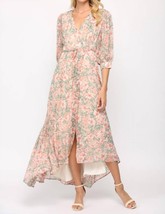 Fate floral print wrap dress in Cream/Coral - size S - £37.76 GBP