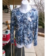 TALBOTS  LIGHT BLUEFLORAL SWEATER PS - $19.99