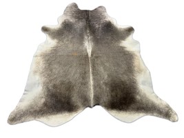 Natural Grey Cowhide Rug (1 natural beige spot) Size: 7x7 feet D-278 - $246.51