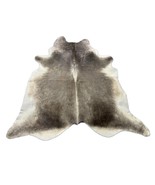 Natural Grey Cowhide Rug (1 natural beige spot) Size: 7x7 feet D-278 - $336.50 CAD