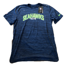 NWT New Seattle Seahawks Nike Dri-Fit Legend Velocity Medium Navy  T-Shirt - £21.76 GBP