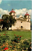 Santa Barbara Mission &amp; Rose Garden Union Oil California Postcard - £8.87 GBP