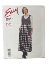 McCall's 8320 Misses Jumper Dress XS-S-M Easy Stitch 'n Save 1990s - $6.23