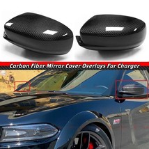 2Pcs Real Carbon Fiber Side View Mirror Cover Caps For 2011-2023 DODGE CHARGER - £76.66 GBP