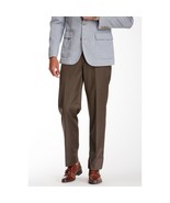 Ike Behar Mens Tan Wool Flat Front Dress Suit Slacks Pants 32 NWT - $104.76