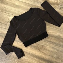 Lululemon Wunder Train Cropped LS Spellout Special Edition Top Black Size 2 - $46.50