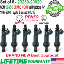 NEW OEM Denso x6 Best Upgrade Fuel Injectors for 1997-2004 Lexus &amp; Toyota 3.0L - £243.55 GBP