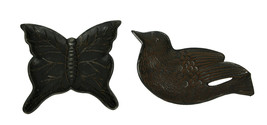 Vintage Finish Cast Iron Bird and Butterfly Shaped Decorative Trays 2 Piece Set - £13.99 GBP